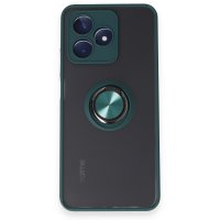 Newface Realme C53 Kılıf Montreal Yüzüklü Silikon Kapak - Yeşil