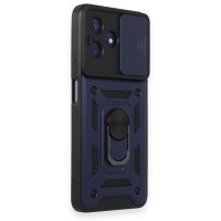 Newface Realme C53 Kılıf Pars Lens Yüzüklü Silikon - Lacivert