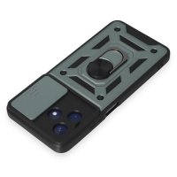 Newface Realme C53 Kılıf Pars Lens Yüzüklü Silikon - Yeşil