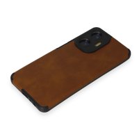 Newface Realme C55 Kılıf Loop Deri Silikon - Kahverengi