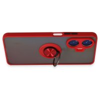 Newface Realme C55 Kılıf Montreal Yüzüklü Silikon Kapak - Kırmızı