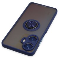 Newface Realme C55 Kılıf Montreal Yüzüklü Silikon Kapak - Lacivert