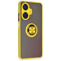 Newface Realme C55 Kılıf Montreal Yüzüklü Silikon Kapak - Sarı