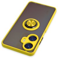 Newface Realme C55 Kılıf Montreal Yüzüklü Silikon Kapak - Sarı
