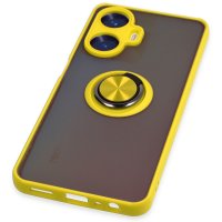 Newface Realme C55 Kılıf Montreal Yüzüklü Silikon Kapak - Sarı