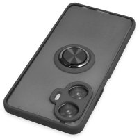 Newface Realme C55 Kılıf Montreal Yüzüklü Silikon Kapak - Siyah