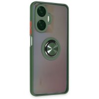 Newface Realme C55 Kılıf Montreal Yüzüklü Silikon Kapak - Yeşil
