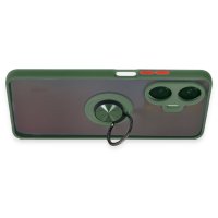Newface Realme C55 Kılıf Montreal Yüzüklü Silikon Kapak - Yeşil
