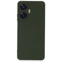 Newface Realme C55 Kılıf Nano içi Kadife Silikon - Koyu Yeşil