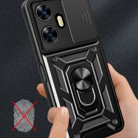 Newface Realme C55 Kılıf Pars Lens Yüzüklü Silikon - Yeşil