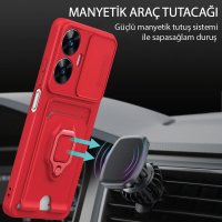 Newface Realme C55 Kılıf Zuma Kartvizitli Yüzüklü Silikon - Lila