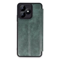 Newface Realme Note 50 4G Kılıf Flip Cover - Koyu Yeşil