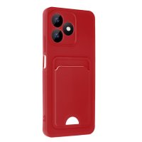 Newface Realme Note 50 4G Kılıf Kelvin Kartvizitli Silikon - Kırmızı