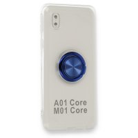 Newface Samsung Galaxy A01 Core Kılıf Gros Yüzüklü Silikon - Mavi