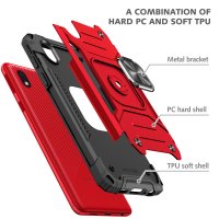 Newface Samsung Galaxy A01 Core Kılıf Zegna Yüzüklü Silikon Kapak - Kırmızı