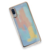 Newface Samsung Galaxy A02 Kılıf Çiçekli Silikon - Mavi