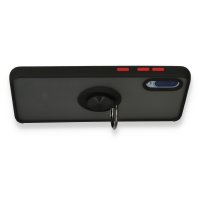 Newface Samsung Galaxy A02 Kılıf Montreal Yüzüklü Silikon Kapak - Siyah