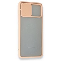 Newface Samsung Galaxy A02 Kılıf Palm Buzlu Kamera Sürgülü Silikon - Pembe