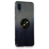 Newface Samsung Galaxy A02 Kılıf Simli Yüzüklü Silikon - Siyah