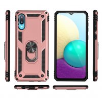 Newface Samsung Galaxy A02 Kılıf Sofya Yüzüklü Silikon Kapak - Rose