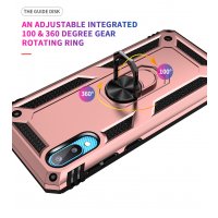 Newface Samsung Galaxy A02 Kılıf Sofya Yüzüklü Silikon Kapak - Rose