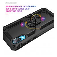 Newface Samsung Galaxy A02 Kılıf Sofya Yüzüklü Silikon Kapak - Siyah