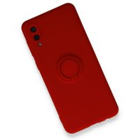Newface Samsung Galaxy A02 Kılıf Viktor Yüzüklü Silikon - Kırmızı