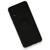 Newface Samsung Galaxy A02 Kılıf Viktor Yüzüklü Silikon - Siyah