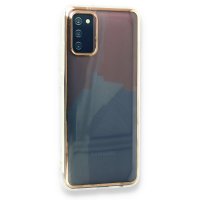 Newface Samsung Galaxy A02S Kılıf Çiçekli Silikon - Pembe-Mavi