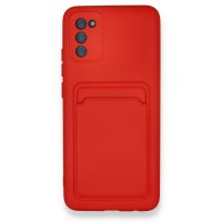 Newface Samsung Galaxy A02S Kılıf Kelvin Kartvizitli Silikon - Kırmızı