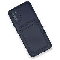 Newface Samsung Galaxy A02S Kılıf Kelvin Kartvizitli Silikon - Lacivert