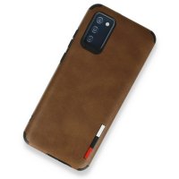 Newface Samsung Galaxy A02S Kılıf Loop Deri Silikon - Kahverengi