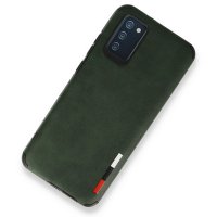 Newface Samsung Galaxy A02S Kılıf Loop Deri Silikon - Yeşil