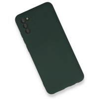 Newface Samsung Galaxy A02S Kılıf Nano içi Kadife Silikon - Koyu Yeşil