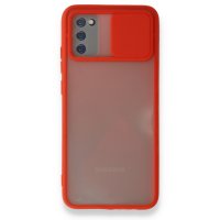 Newface Samsung Galaxy A02S Kılıf Palm Buzlu Kamera Sürgülü Silikon - Kırmızı