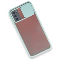 Newface Samsung Galaxy A03S Kılıf Palm Buzlu Kamera Sürgülü Silikon - Turkuaz