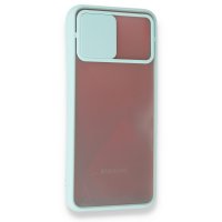Newface Samsung Galaxy A03S Kılıf Palm Buzlu Kamera Sürgülü Silikon - Turkuaz