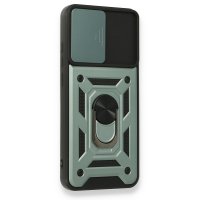 Newface Samsung Galaxy A02S Kılıf Pars Lens Yüzüklü Silikon - Yeşil