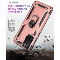 Newface Samsung Galaxy A03S Kılıf Sofya Yüzüklü Silikon Kapak - Rose