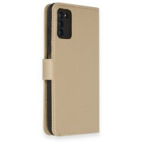 Newface Samsung Galaxy A02S Kılıf Trend S Plus Kapaklı Kılıf - Gold