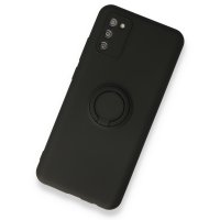 Newface Samsung Galaxy A02S Kılıf Viktor Yüzüklü Silikon - Siyah