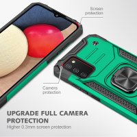 Newface Samsung Galaxy A02S Kılıf Zegna Yüzüklü Silikon Kapak - Koyu Yeşil