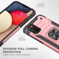 Newface Samsung Galaxy A02S Kılıf Zegna Yüzüklü Silikon Kapak - Rose