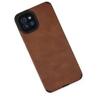 Newface Samsung Galaxy A03 Kılıf Loop Deri Silikon - Kahverengi