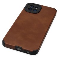 Newface Samsung Galaxy A03 Kılıf Loop Deri Silikon - Kahverengi