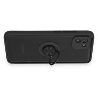 Newface Samsung Galaxy A03 Kılıf Montreal Yüzüklü Silikon Kapak - Siyah