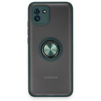 Newface Samsung Galaxy A03 Kılıf Montreal Yüzüklü Silikon Kapak - Yeşil