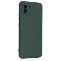 Newface Samsung Galaxy A03 Kılıf Nano içi Kadife Silikon - Koyu Yeşil