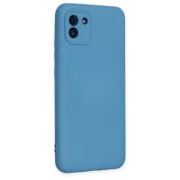 Newface Samsung Galaxy A03 Kılıf Nano içi Kadife Silikon - Mavi