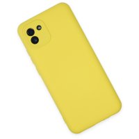 Newface Samsung Galaxy A03 Kılıf Nano içi Kadife Silikon - Sarı